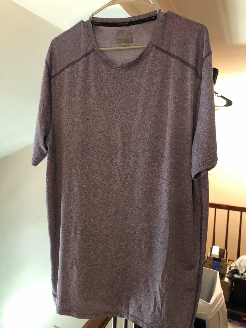 XL, Russell, Gray Short Sleeve Sports/Workout Shirt; Good condition